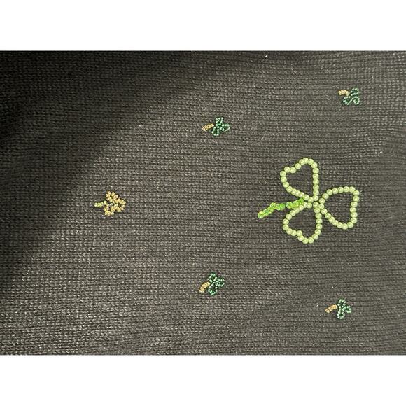 VTG 90s Quacker Factory St Patricks Day Cardigan SET 3X Shamrock Granny Irish - Picture 10 of 16